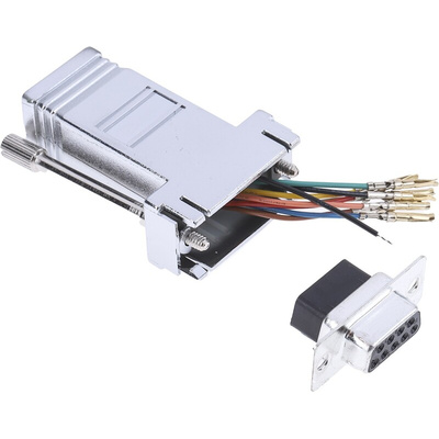 RS PRO D Sub Adapter Female 9 Way D-Sub to Female RJ45