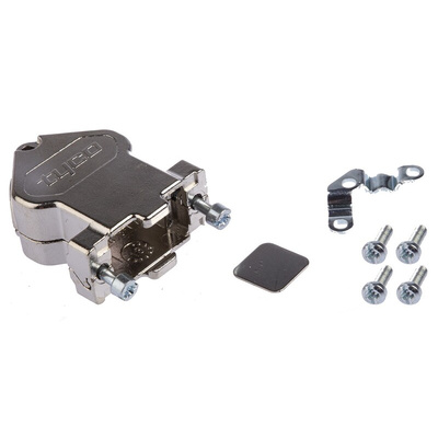 TE Connectivity Amplimite HD-20 Series Steel Angled D Sub Backshell, 9 Way