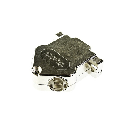 TE Connectivity Amplimite HD-20 Series GD-Zn Angled D Sub Backshell, 15 Way, Strain Relief