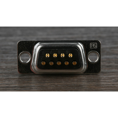 RS PRO 9 Way Panel Mount D-sub Connector Plug, 2.77mm Pitch