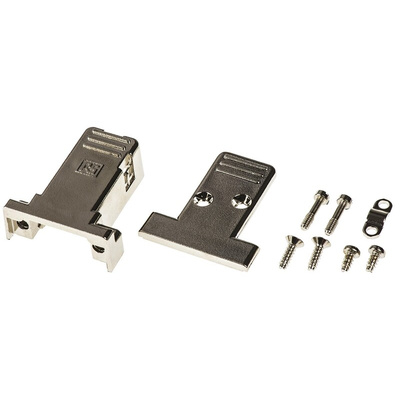 RS PRO ABS D Sub Backshell, 9 Way, Strain Relief