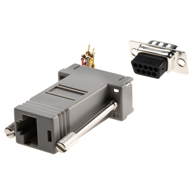RS PRO D Sub Adapter Male 9 Way D-Sub to Female RJ45