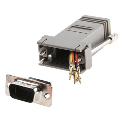 RS PRO D Sub Adapter Male 9 Way D-Sub to Female RJ45