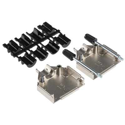 TE Connectivity ADK Series Zinc D Sub Backshell, 15 Way, Strain Relief
