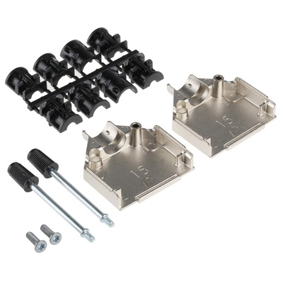 TE Connectivity ADK Series Zinc D Sub Backshell, 15 Way, Strain Relief