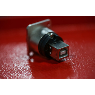 RS PRO Straight, Panel Mount, Socket Type A to B 2.0 USB Connector