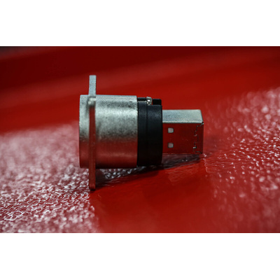 RS PRO Straight, Panel Mount, Socket Type A to B 2.0 USB Connector