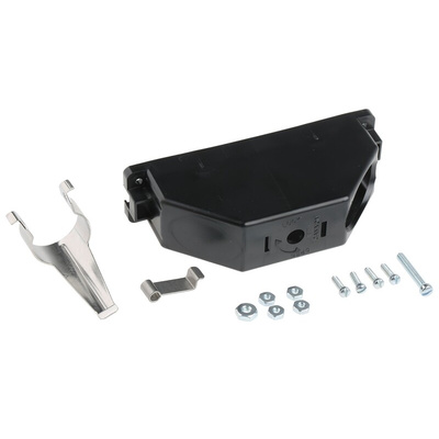ITT Cannon DL Series Thermoplastic Right Angle D Sub Backshell, 156 Way, Strain Relief