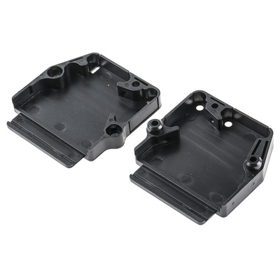 Amphenol ICC 863093C Series Thermoplastic Angled, Straight D Sub Backshell, 25 Way, Strain Relief