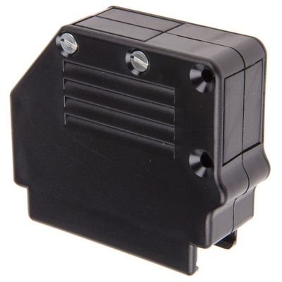 Amphenol ICC 863093C Series Thermoplastic Angled, Straight D Sub Backshell, 50 Way, Strain Relief