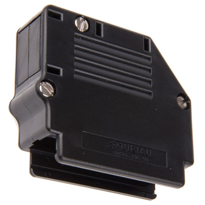 Amphenol ICC 863093C Series Thermoplastic Angled, Straight D Sub Backshell, 50 Way, Strain Relief