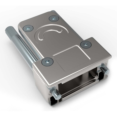 TE Connectivity Die Cast Zinc Angled D Sub Backshell, 9, 15 Way