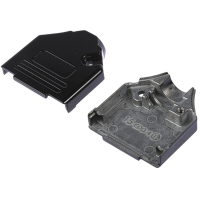 MH Connectors MHDTZK-BK Series Zinc D Sub Backshell, 15 Way, Strain Relief