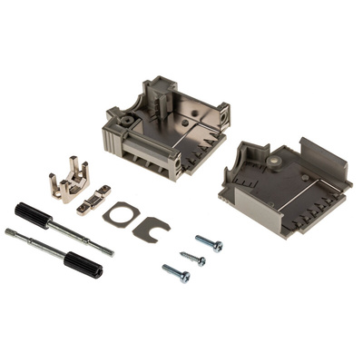 ERNI KSG 200 Series Nickel Plated Right Angle D Sub Backshell, 15 Way