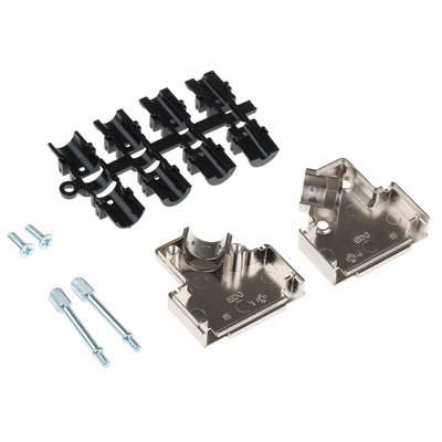 MH Connectors MHD45ZK Series Zinc Angled D Sub Backshell, 15 Way, Strain Relief