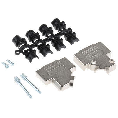 MH Connectors MHD45ZK Series Zinc Angled D Sub Backshell, 15 Way, Strain Relief