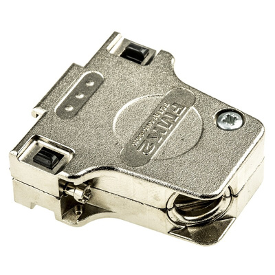 FCT from Molex FMK Series Die Cast Zinc Angled D Sub Backshell, 15 Way, Strain Relief