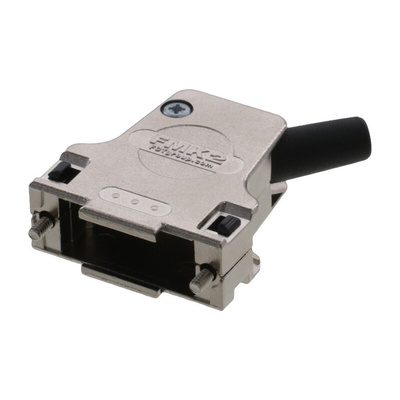 FCT from Molex FMK Series Die Cast Zinc Angled D Sub Backshell, 15 Way, Strain Relief