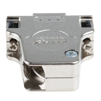 FCT from Molex FMK Series Die Cast Zinc Angled D Sub Backshell, 15 Way, Strain Relief