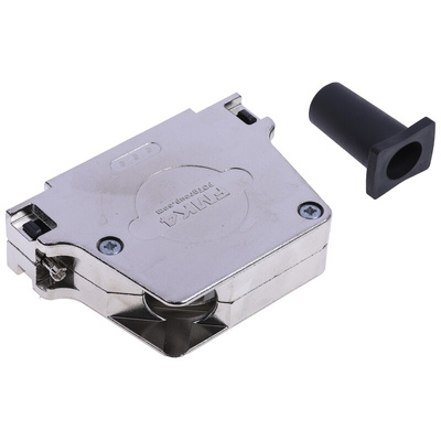 FCT from Molex FMK Series Die Cast Zinc Angled D Sub Backshell, 37 Way, Strain Relief