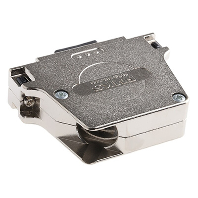 FCT from Molex FMK Series Die Cast Zinc Angled D Sub Backshell, 50 Way, Strain Relief