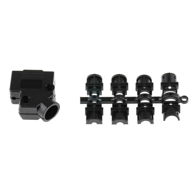 MH Connectors MHD45PPK Series ABS Angled D Sub Backshell, 9 Way, Strain Relief