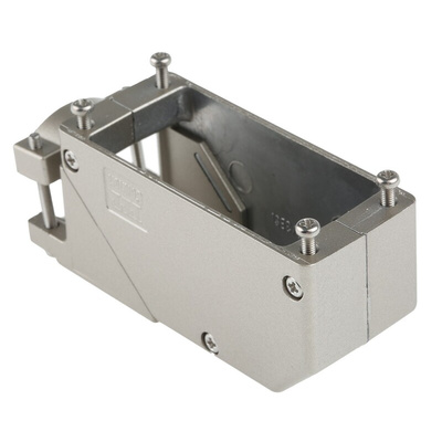 ITT Cannon DL, DLM Series Aluminium Right Angle D Sub Backshell, 96 Way, Strain Relief
