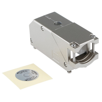 ITT Cannon DL, DLM Series Aluminium Right Angle D Sub Backshell, 96 Way, Strain Relief