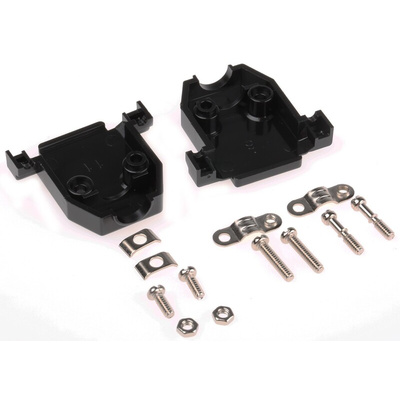 MH Connectors MHCCOV Series ABS D Sub Backshell, 15 Way, Strain Relief