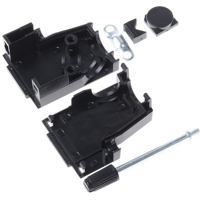 MH Connectors MHDSSK-T/P Series ABS Angled, Straight D Sub Backshell, 9 Way, Strain Relief