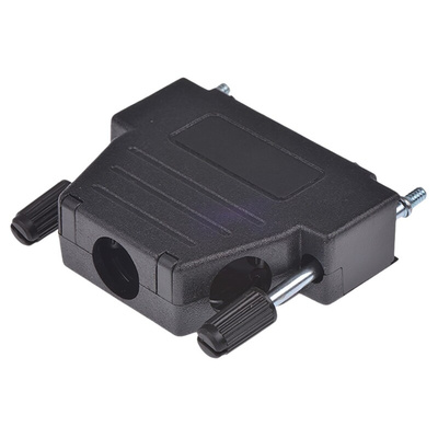 MH Connectors MHDSSK-T/P Series ABS Angled, Straight D Sub Backshell, 25 Way, Strain Relief