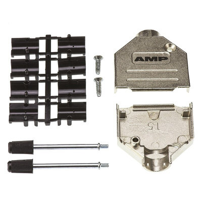 TE Connectivity ADK Series Zinc D Sub Backshell, 15 Way, Strain Relief