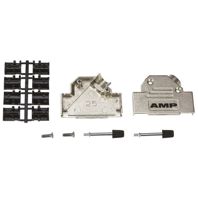 TE Connectivity ADK Series Zinc Angled D Sub Backshell, 25 Way, Strain Relief