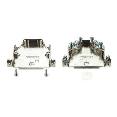 TE Connectivity Amplimite HD-20 Series GD-Zn Angled D Sub Backshell, 25 Way