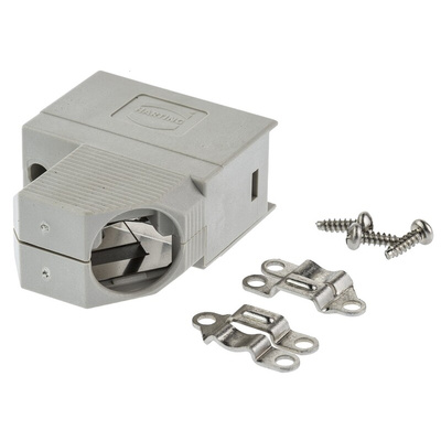 Harting D-sub Series Polymer Right Angle D Sub Backshell, 9 Way, Strain Relief