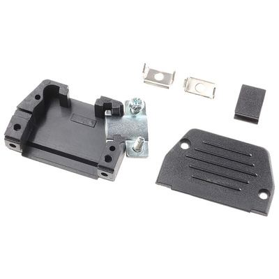 MH Connectors MHED Series Thermoplastic Angled, Straight D Sub Backshell, 15 Way, Strain Relief