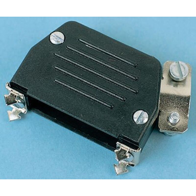 MH Connectors MHED Series Thermoplastic Angled, Straight D Sub Backshell, 9 Way, Strain Relief