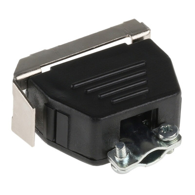 MH Connectors MHED Series Thermoplastic Angled, Straight D Sub Backshell, 9 Way, Strain Relief