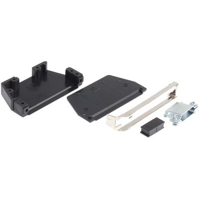 MH Connectors MHED Series Thermoplastic Angled, Straight D Sub Backshell, 37 Way, Strain Relief
