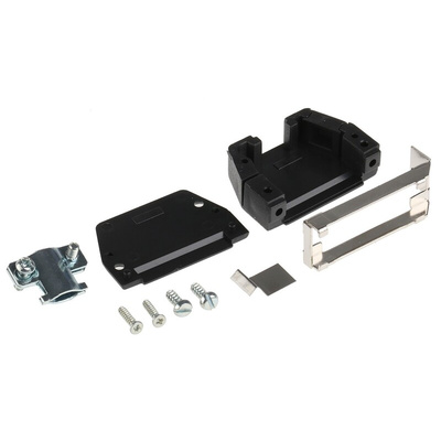 MH Connectors MHED Series Thermoplastic Angled, Straight D Sub Backshell, 15 Way, Strain Relief