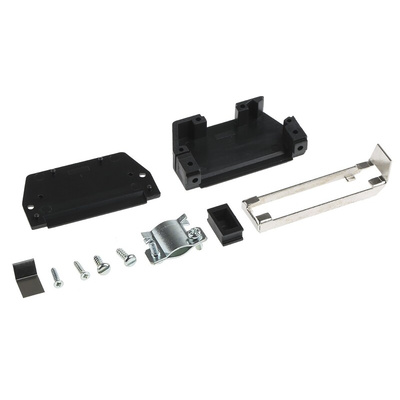 MH Connectors MHED Series Thermoplastic Angled, Straight D Sub Backshell, 25 Way, Strain Relief