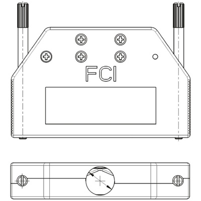 Amphenol ICC 8655MH Series Die Cast Zinc D Sub Backshell, 37 Way, Strain Relief