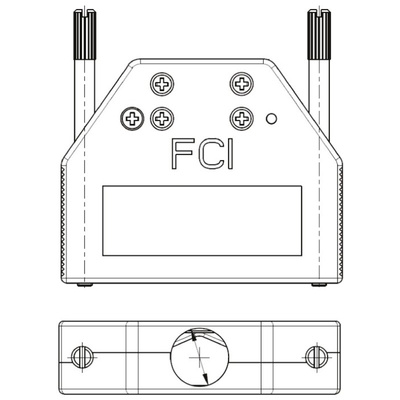 Amphenol ICC 8655MH Series Die Cast Zinc D Sub Backshell, 25 Way, Strain Relief