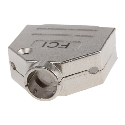 Amphenol ICC 8655MH Series Die Cast Zinc D Sub Backshell, 15 Way, Strain Relief