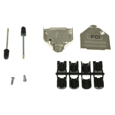 Amphenol ICC 8655MH Series Die Cast Zinc D Sub Backshell, 15 Way, Strain Relief