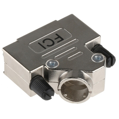 Amphenol ICC 8655MHR Series Die Cast Zinc Angled D Sub Backshell, 15 Way, Strain Relief