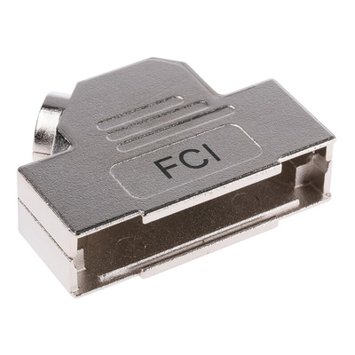 Amphenol ICC 8655MHR Series Die Cast Zinc Angled D Sub Backshell, 25 Way, Strain Relief
