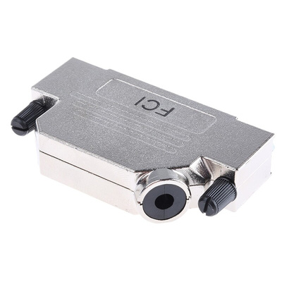Amphenol ICC 8655MHR Series Die Cast Zinc Angled D Sub Backshell, 37 Way, Strain Relief