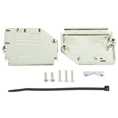 Amphenol ICC 863093C Series Thermoplastic Angled, Straight D Sub Backshell, 37 Way, Strain Relief