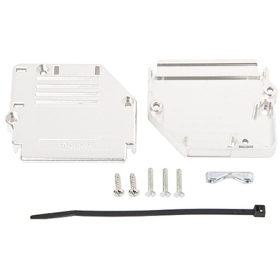 Amphenol ICC 863093C Series Thermoplastic Angled, Straight D Sub Backshell, 50 Way, Strain Relief